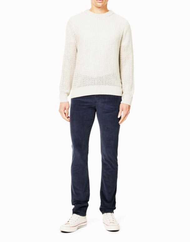 CHA00011 Slimmy Sztruks pięć kieszeni proste nogawki slim-fit stretch-bawełna mieszanka jeans