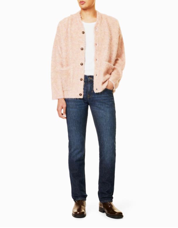 CHA00021 The Straight Fahrplang Jeans mat Riichte Been a reguläre Fit Aus Stretch Denim mat fënnef Taschen