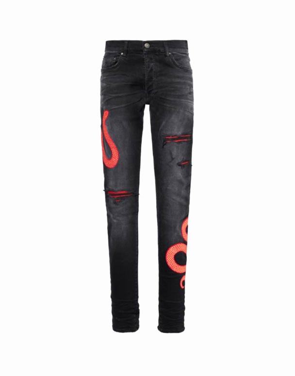 CHA00098 falmet-vask skinny-ben slim-fit stretch-denim jeans