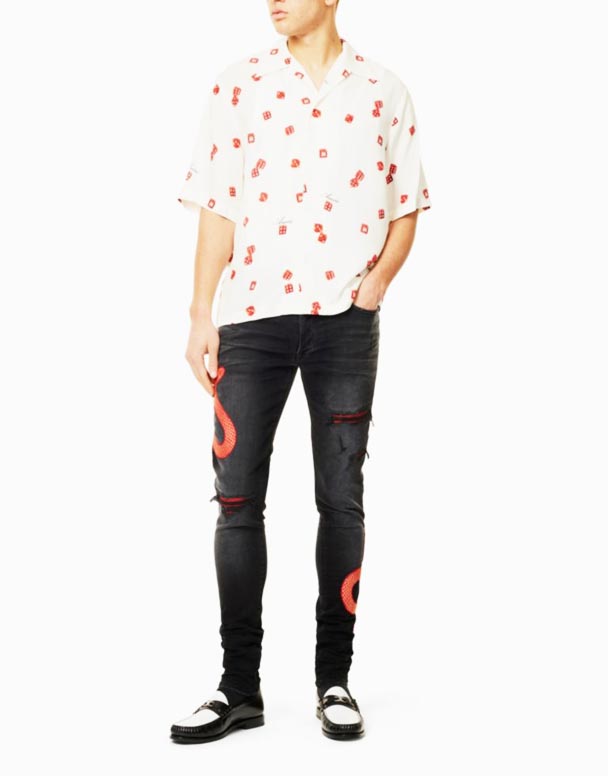CHA00098 falmet-vask skinny-ben slim-fit stretch-denim jeans