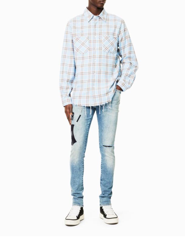 CHA00100 mærke-patch skinny-ben denim jeans