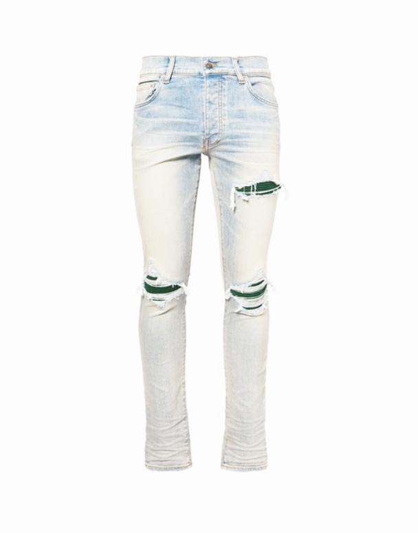 CHA00102 Ruskind MH1 ribbet-panel slim-leg denim jeans