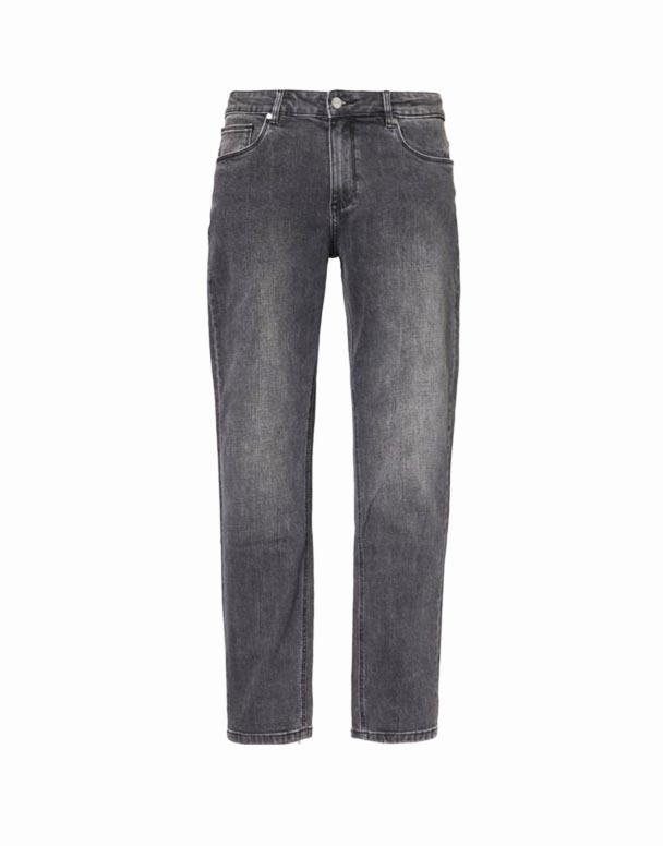 CHA00109 mærke-Patch Lige-ben afslappet-Fit Stretch-Denim Jeans