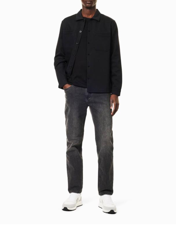 CHA00109 märke-Patch rakt ben avslappnad-Fit Stretch-Denim Jeans