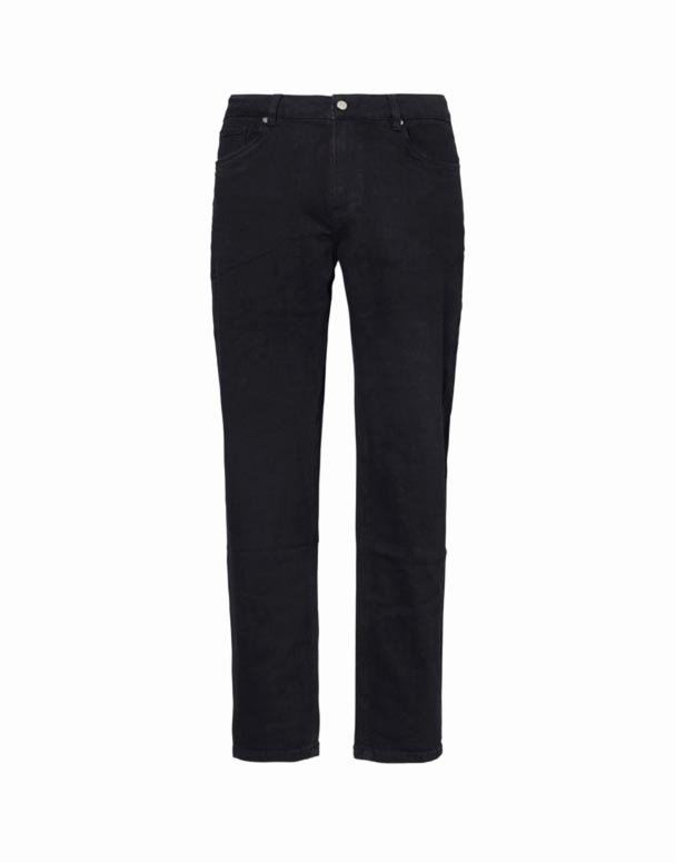 CHA00111 mærke-Patch Lige-ben afslappet-Fit Stretch-Denim Jeans