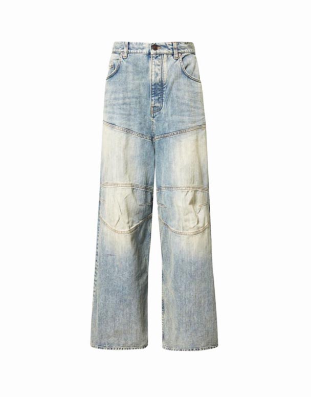 CHA00117 falmet-vask bred-ben Afslappet-Fit Denim Jeans