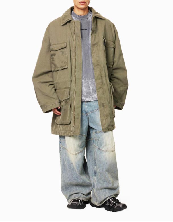 CHA00117 falmet-vask bred-ben Afslappet-Fit Denim Jeans