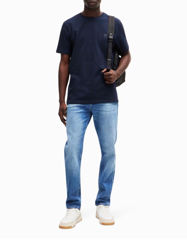 CHA00122 Regelméisseg Fit Jeans mat riicht Been, gewaschen Stretch Jeans
