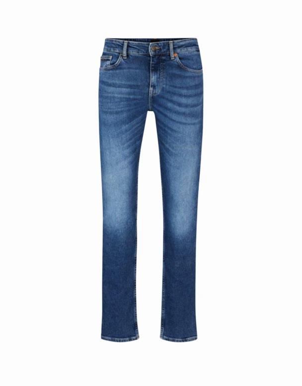 CHA00124 Slim-fit lige ben mid-rise stretch-denim jeans