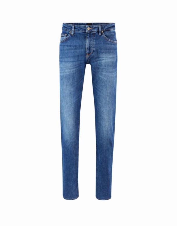 CHA00127 Regular-fit straight-leg mid-rise stretch-denim jeans