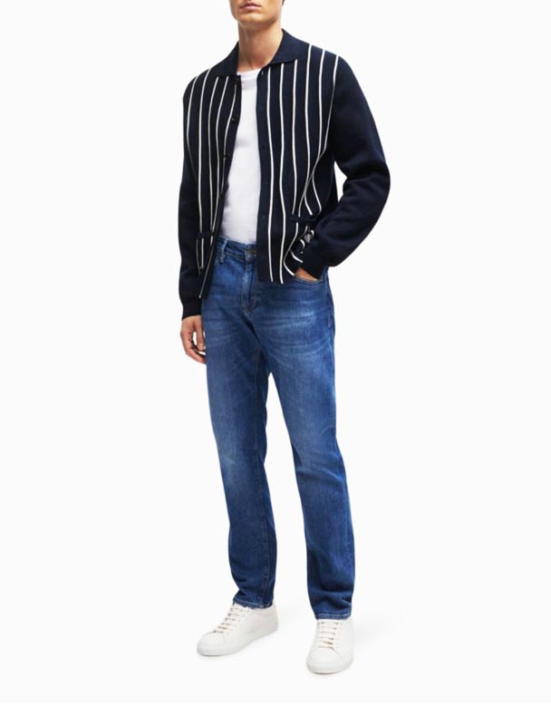 CHA00127 Regular-fit straight-leg mid-rise stretch-denim jeans