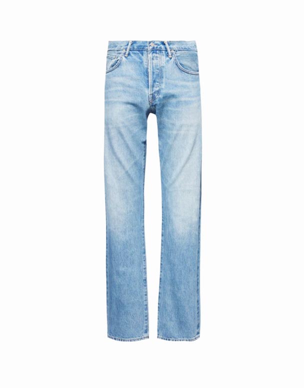 CHA00141 den stive halvtreds mærke-Patch Lige ben Regular-Fit Denim Jeans