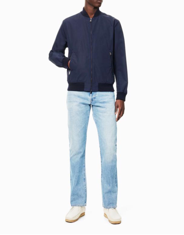 CHA00141 den stive halvtreds mærke-Patch Lige ben Regular-Fit Denim Jeans
