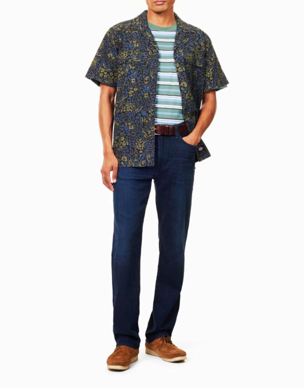 CHA00143 Elijah udføre afslappet-fit lige ben mid-rise stretch-vævet blanding jeans