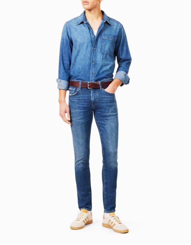 CHA00158 Londonda dar ayaqlı uzanan Jeans