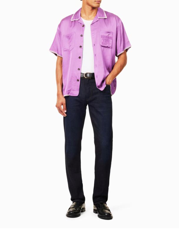 I-cha00168 gage ejwayelekile-efakwe umlenze oqondile ophakathi nendawo-i-denim ne-cashmere jeans