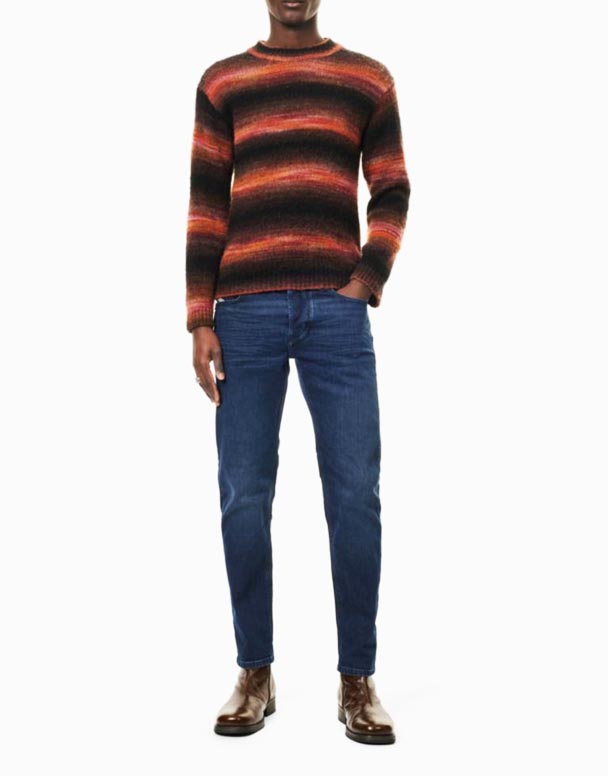 CHA00224 1986 Larkee-Beex limang-bulsa na Tapered-regular na paa-Fit Stretch-Denim Jeans