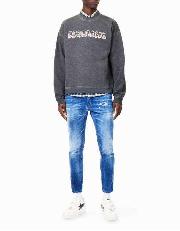 CHA00253 foršs puisis krāsas-murmināt slim-fit konusveida stiept-džinsa džinsi