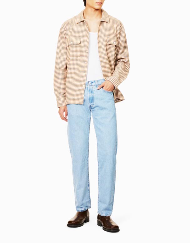 Cha00347 kupas-hugasan ang straight-leg relaxed-fit denim-blend jeans