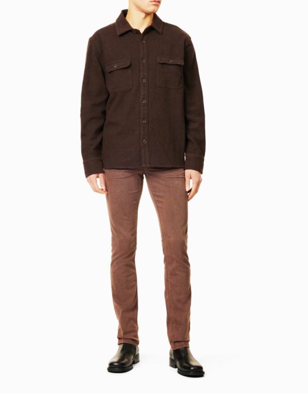 CHA00459 Federal slim-fit raka ben stretch-vävda byxor
