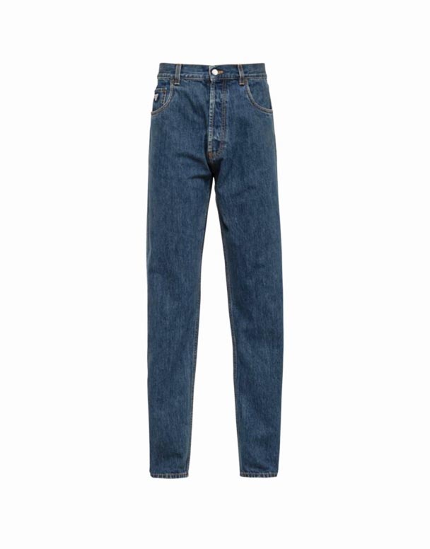 CHA00501 Branded-plaque five-pocket classic-fit jeans