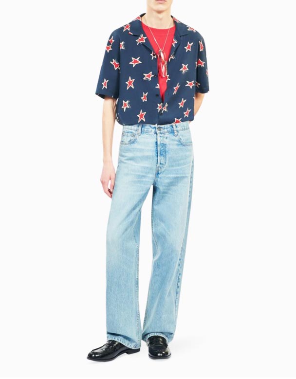 CHA00590 blugi denim cu picioare drepte relaxate