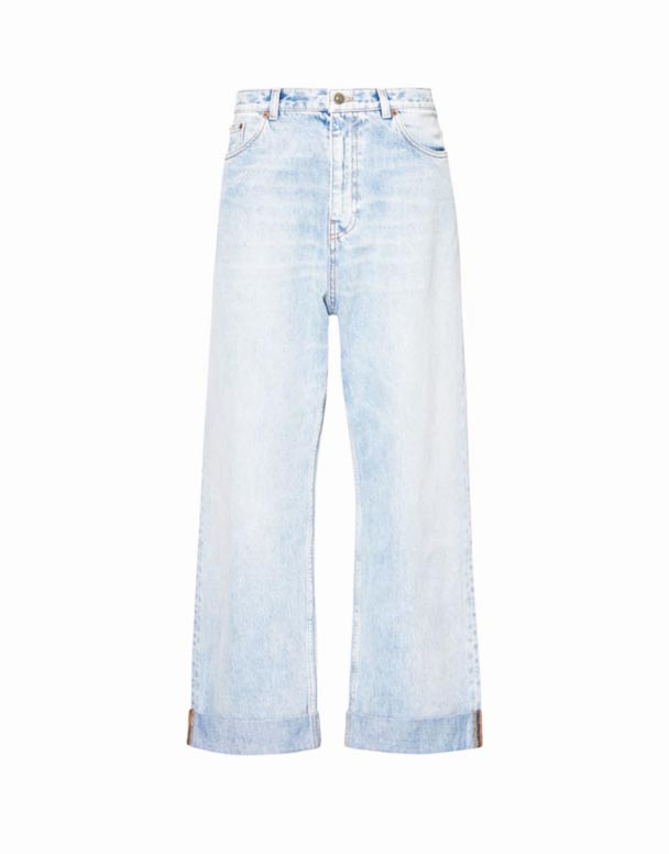 CHA00618 Regular-fit wide-leg denim jeans