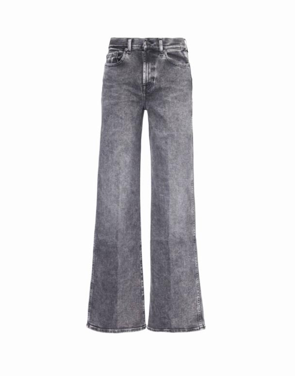 CHW00638 Lotta Luxe Vintage mëttelhéich Stretch Jeans mat wäitem Been