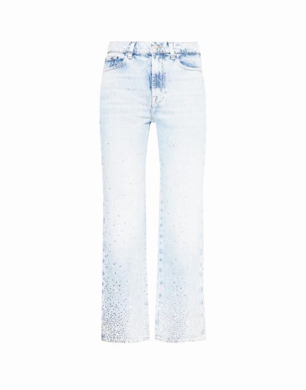 CHW00639 Logan Stovepipe strass dekoréiert Stretch Jeans mat Engem Richtege Been a mëttlerer Héicht