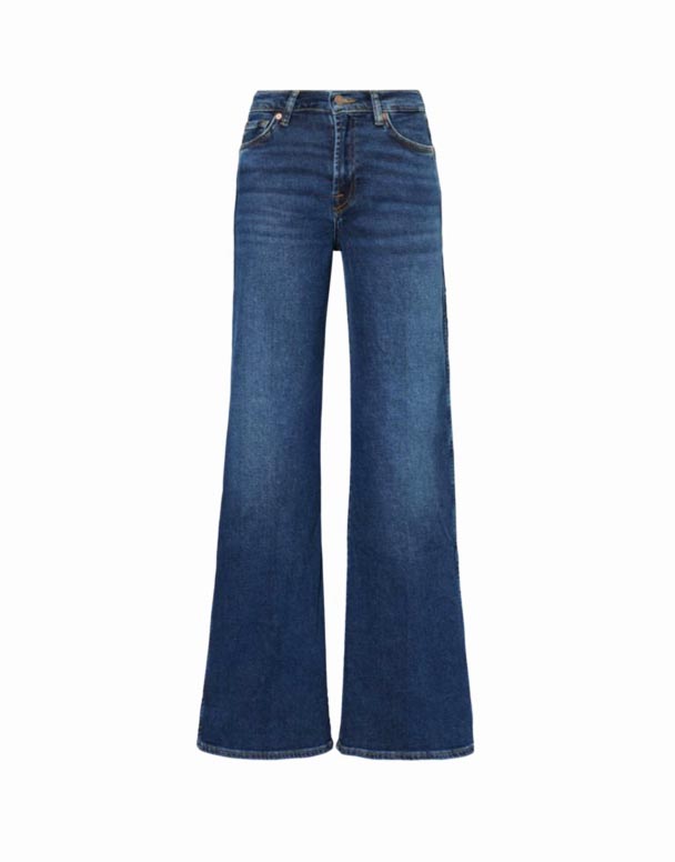 CHW00670 Lotta düz paçalı yüksek katlı kot-blend jeans