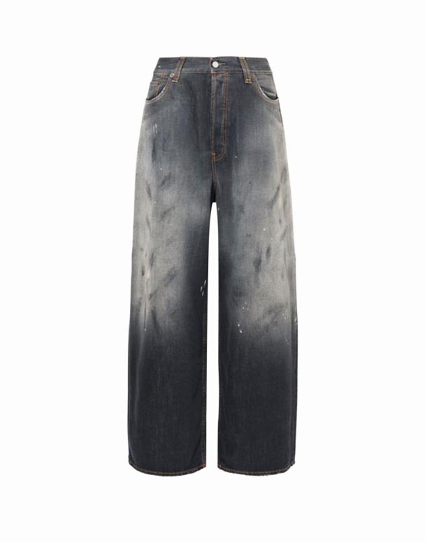 CHW00675 2023 marka yama geniş bacaklı yüksek belli kot pantolon