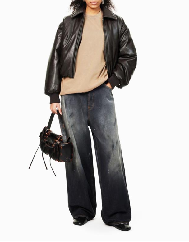 CHV00675 2023 markalı geniş ayaqlı və yamaqlı yüksək uyğun jeans