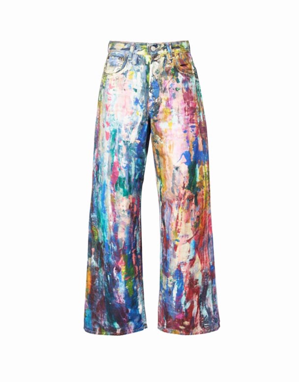 CHW00676 1981 Boyalı Geniş Bacaklı Yüksek Katlı Kot Pantolon