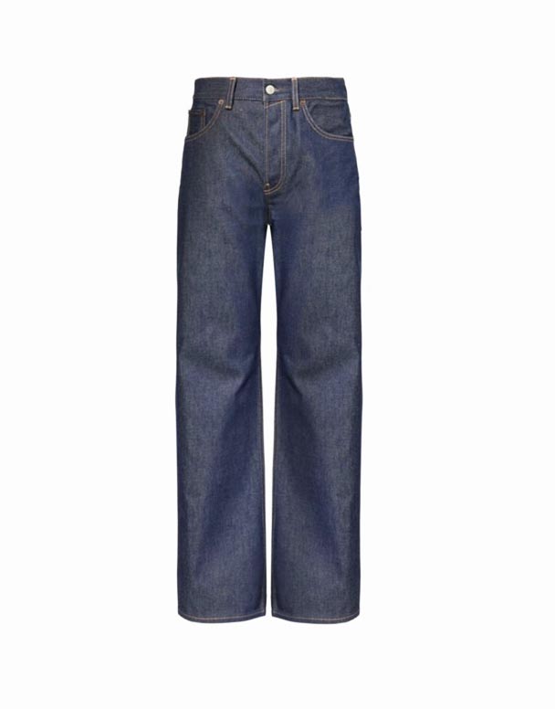 CHW00677 Marka yama düz bacaklı orta katlı kot pantolon