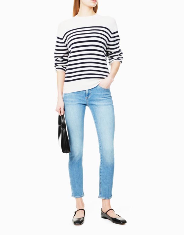 CHV00680 Prima Kulkšnies prekės ženklas-pleistras siaurėjančios kojos mažo aukščio Stretch-Denim džinsai