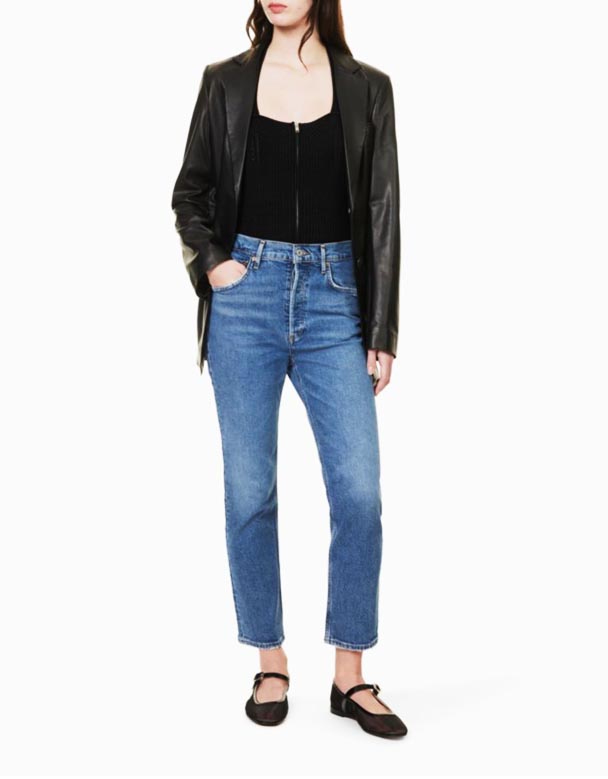 CHW00691 Riley höghus rak bensträckning-ekologisk-jeans