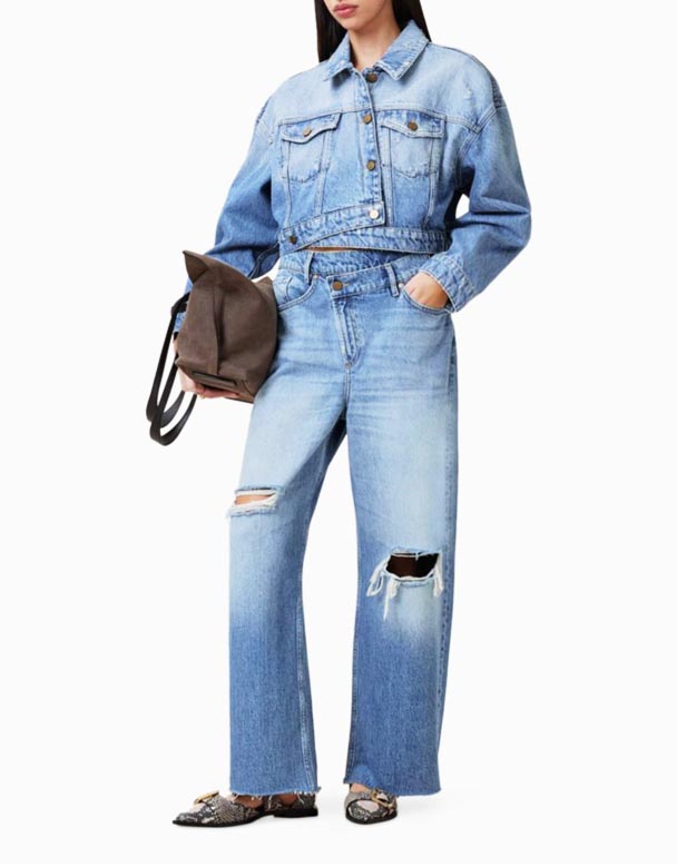 CHV00757 akı düz ayaqlı krossover Jeans