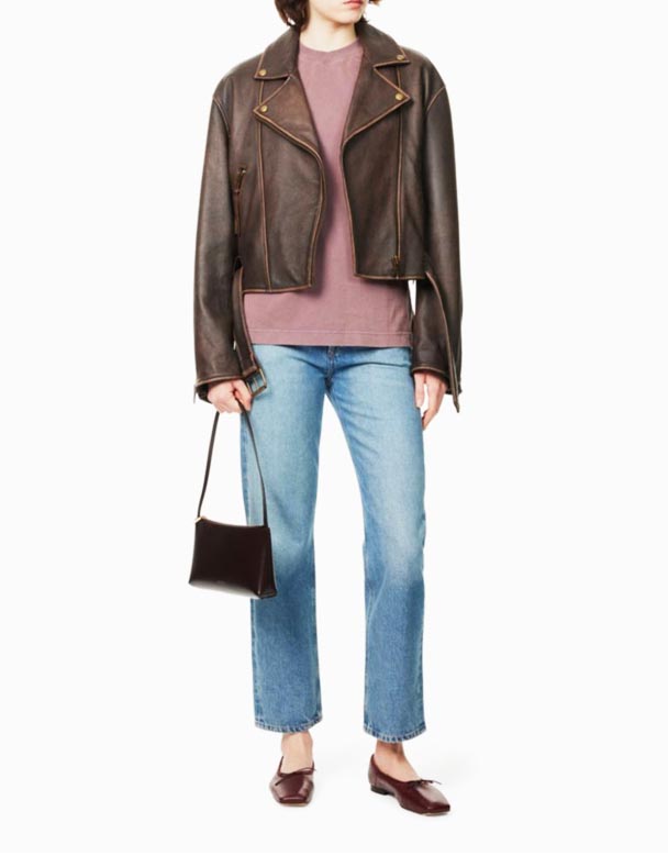 CHW00803 Blaine Brand-Patch Mid-Rise Straight-Leg Denim Jeans