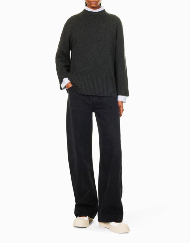 CHW00812 Ayla Wide Leg Mid-Rise Denim Jeans