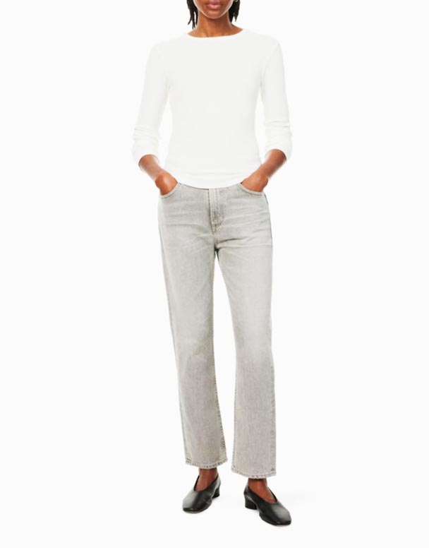 CHV00827 düz ayaq biləyi xətti və hündür boylu Zurie uzanan Jeans