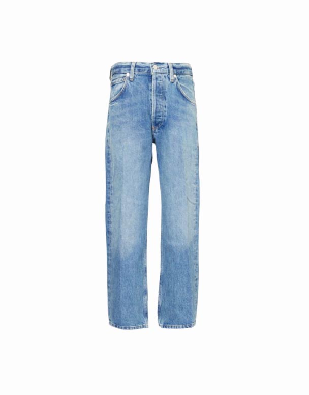 CHV00828 orta boylu və düz ayaqlı çiçəkli boyfriend jeans