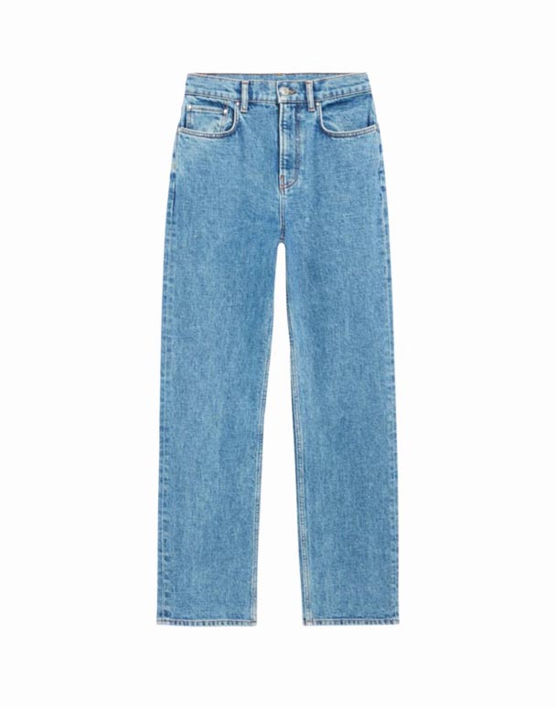 CHV00836 düz uyğun və orta uyğun uzanan denim jeans