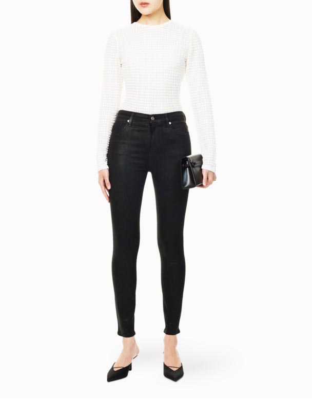 CHW00879 Alix skinny-leg coated cotton-blend denim jeans