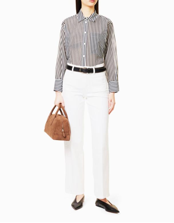 CHW00885 Le Slim Palazzo Wide-Leg High-Rise Stretch Denim-Blend Jeans