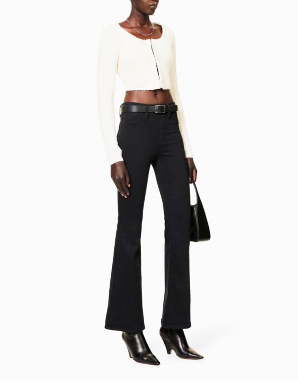 Chw00971 hilahin sa Flare slim-fit flared-leg high-rise stretch-denim jeans