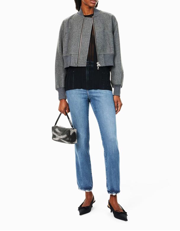 CHW00987 Soft Tech magandang Curve straight-leg high-rise stretch-denim jeans