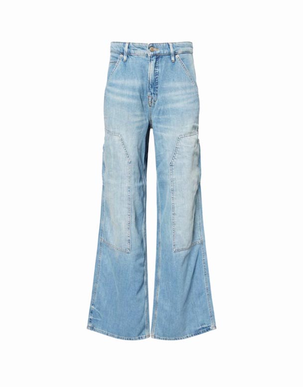 CHW01037 Kalula Ububanzi-umlenze ukotini-blend jeans