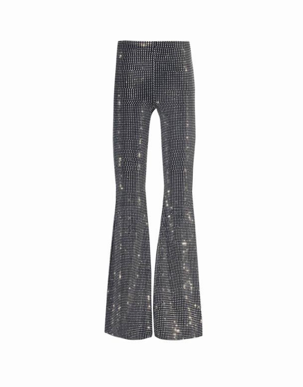 CHW01039 Okuhle Okhalweni Palazzo Isivuno ezinhlanu-emaphaketheni ububanzi-umlenze high-rise stretch-denim blend jeans