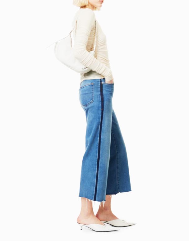 CHW01048 Okuhle Okhalweni Palazzo Isivuno Ebanzi-Umlenze High-Rise Stretch-Denim Blend Jeans