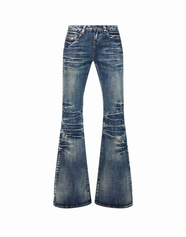 I-Chw01083 I-Flare Eyedlulele Phakathi Nendawo Yokwelula-Amajean E-Denim